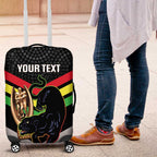 Personalised Panthers Rugby 2024 Luggage Cover Mascot With Trophy Go Champions Aboriginal Art