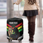 Personalised Panthers Rugby 2024 Luggage Cover Mascot With Trophy Go Champions Aboriginal Art