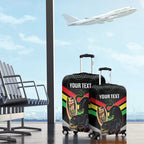 Personalised Panthers Rugby 2024 Luggage Cover Mascot With Trophy Go Champions Aboriginal Art