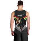 Personalised Panthers Rugby 2024 Men Tank Top Mascot With Trophy Go Champions Aboriginal Art