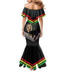 Personalised Panthers Rugby 2024 Mermaid Dress Mascot With Trophy Go Champions Aboriginal Art