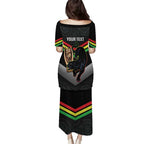 Personalised Panthers Rugby 2024 Puletasi Mascot With Trophy Go Champions Aboriginal Art