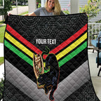 Personalised Panthers Rugby 2024 Quilt Mascot With Trophy Go Champions Aboriginal Art