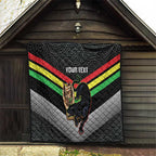 Personalised Panthers Rugby 2024 Quilt Mascot With Trophy Go Champions Aboriginal Art
