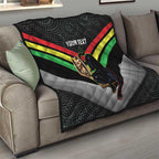 Personalised Panthers Rugby 2024 Quilt Mascot With Trophy Go Champions Aboriginal Art