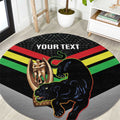 Personalised Panthers Rugby 2024 Round Carpet Mascot With Trophy Go Champions Aboriginal Art