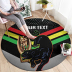 Personalised Panthers Rugby 2024 Round Carpet Mascot With Trophy Go Champions Aboriginal Art