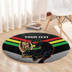 Personalised Panthers Rugby 2024 Round Carpet Mascot With Trophy Go Champions Aboriginal Art