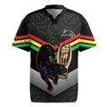 Personalised Panthers Rugby 2024 Rugby Jersey Mascot With Trophy Go Champions Aboriginal Art