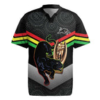 Personalised Panthers Rugby 2024 Rugby Jersey Mascot With Trophy Go Champions Aboriginal Art