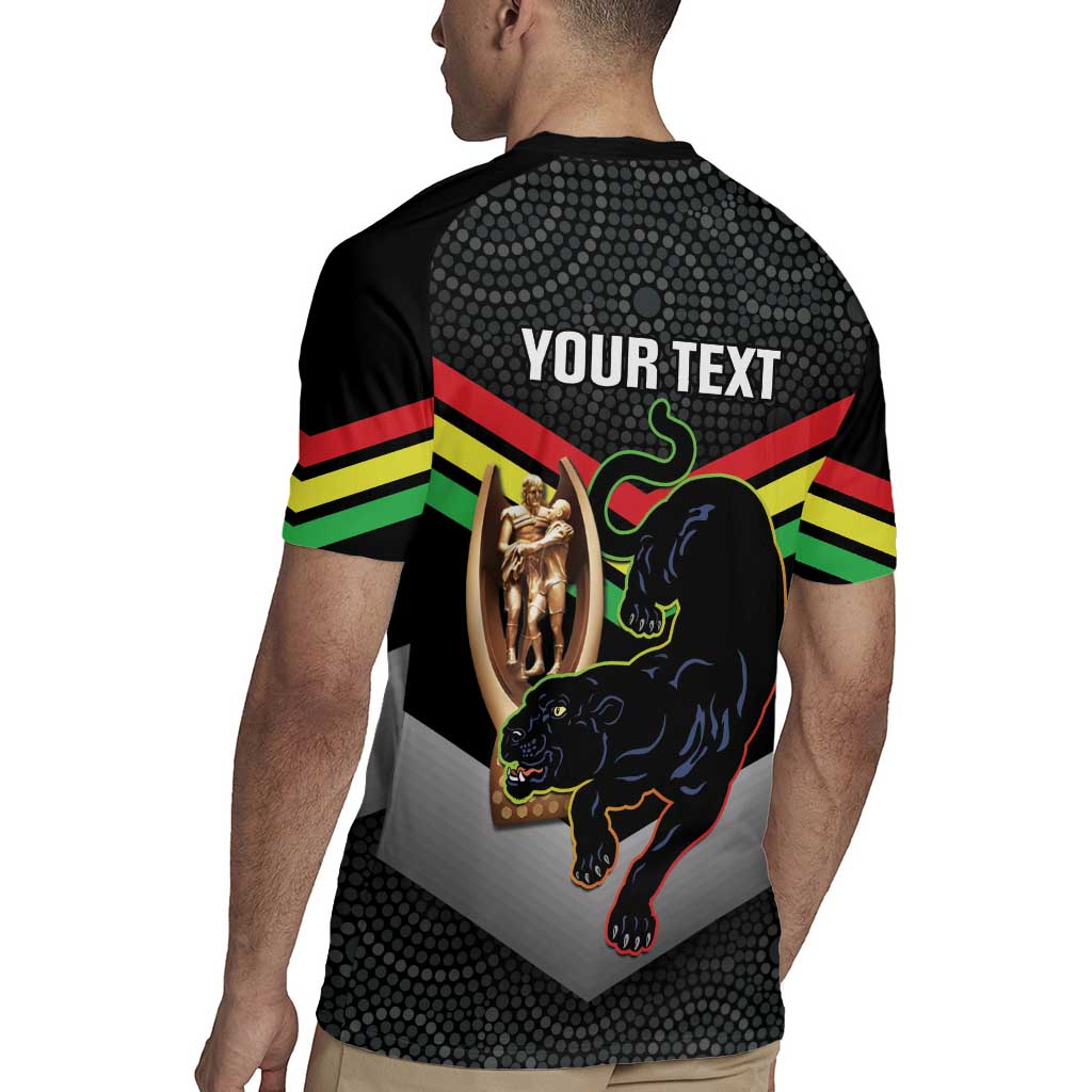 Personalised Panthers Rugby 2024 Rugby Jersey Mascot With Trophy Go Champions Aboriginal Art