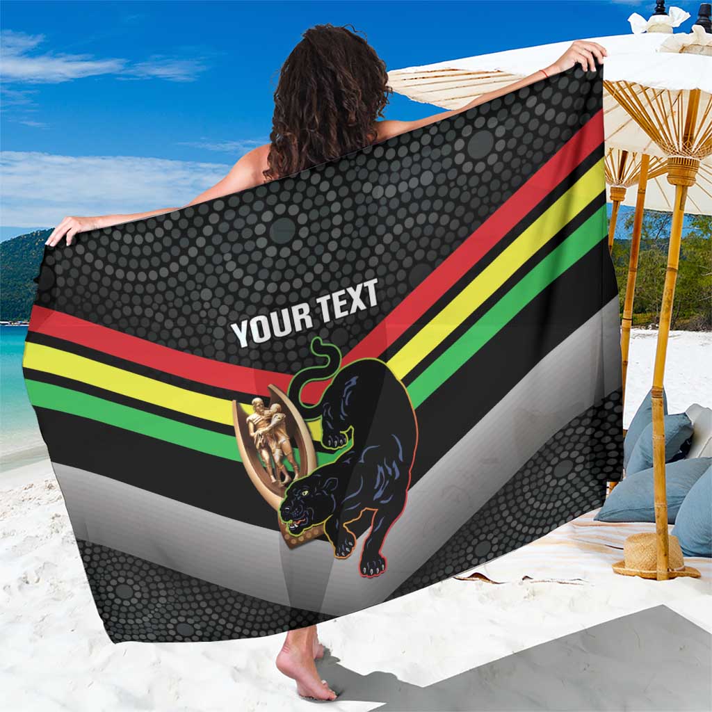 Personalised Panthers Rugby 2024 Sarong Mascot With Trophy Go Champions Aboriginal Art