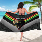 Personalised Panthers Rugby 2024 Sarong Mascot With Trophy Go Champions Aboriginal Art