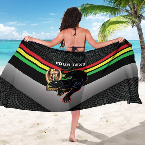 Personalised Panthers Rugby 2024 Sarong Mascot With Trophy Go Champions Aboriginal Art