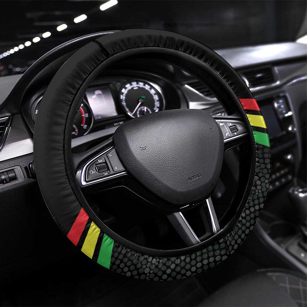 Panthers Rugby 2024 Steering Wheel Cover Mascot With Trophy Go Champions Aboriginal Art