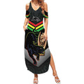 Personalised Panthers Rugby 2024 Summer Maxi Dress Mascot With Trophy Go Champions Aboriginal Art