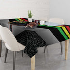Personalised Panthers Rugby 2024 Tablecloth Mascot With Trophy Go Champions Aboriginal Art