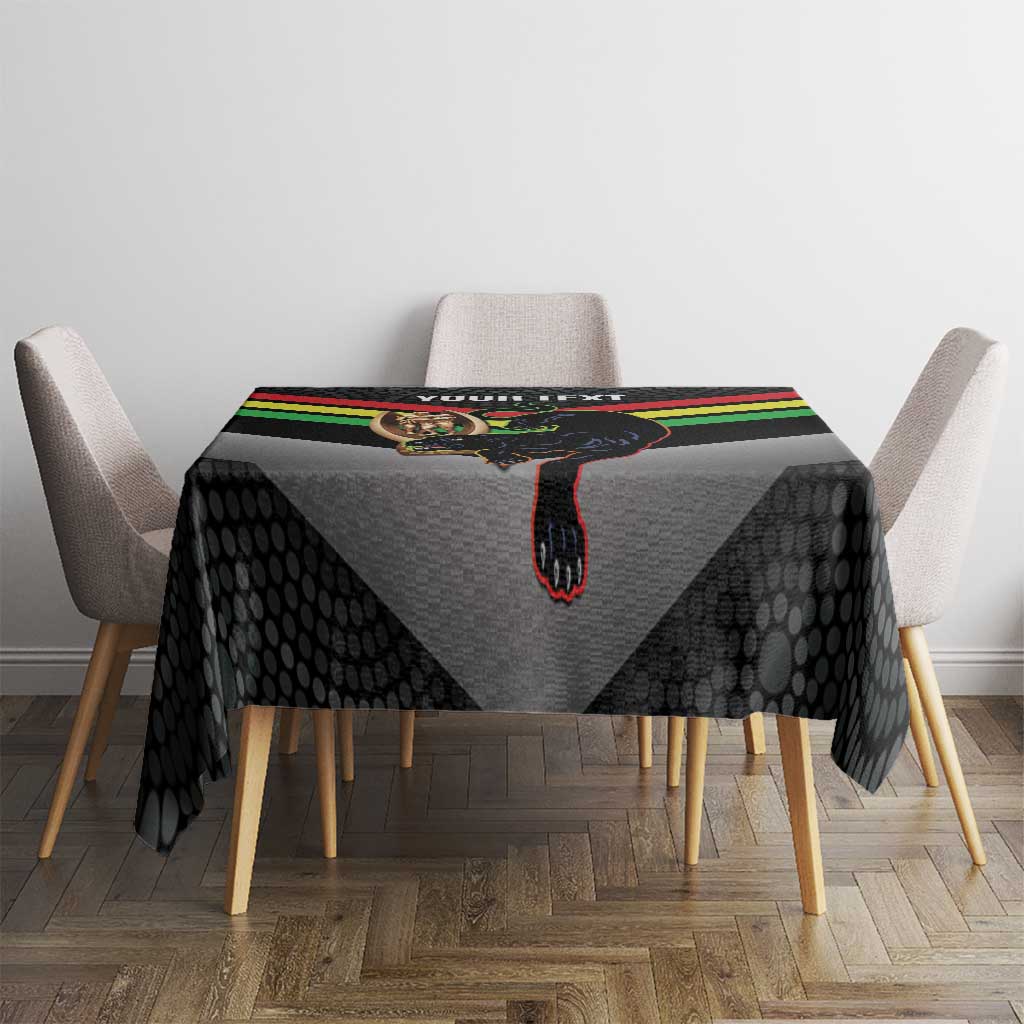 Personalised Panthers Rugby 2024 Tablecloth Mascot With Trophy Go Champions Aboriginal Art