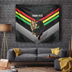 Personalised Panthers Rugby 2024 Tapestry Mascot With Trophy Go Champions Aboriginal Art