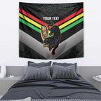 Personalised Panthers Rugby 2024 Tapestry Mascot With Trophy Go Champions Aboriginal Art