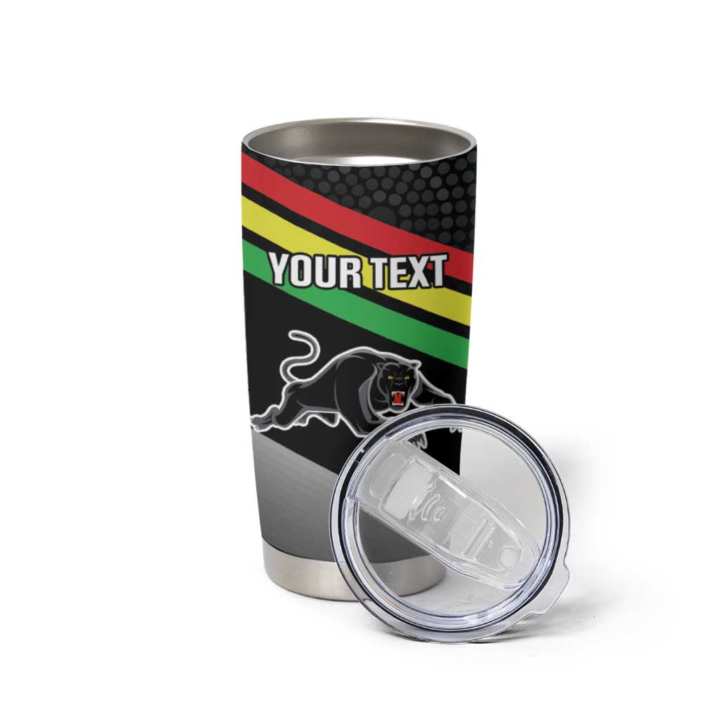 Personalised Panthers Rugby 2024 Tumbler Cup Mascot With Trophy Go Champions Aboriginal Art