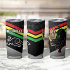 Personalised Panthers Rugby 2024 Tumbler Cup Mascot With Trophy Go Champions Aboriginal Art