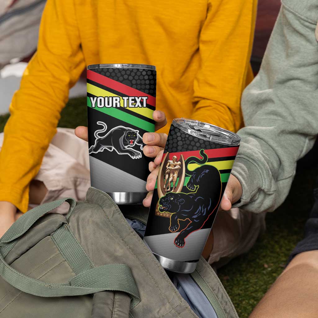 Personalised Panthers Rugby 2024 Tumbler Cup Mascot With Trophy Go Champions Aboriginal Art