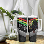 Personalised Panthers Rugby 2024 Tumbler With Handle Mascot With Trophy Go Champions Aboriginal Art