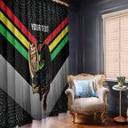 Personalised Panthers Rugby 2024 Window Curtain Mascot With Trophy Go Champions Aboriginal Art