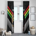 Personalised Panthers Rugby 2024 Window Curtain Mascot With Trophy Go Champions Aboriginal Art
