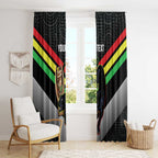 Personalised Panthers Rugby 2024 Window Curtain Mascot With Trophy Go Champions Aboriginal Art
