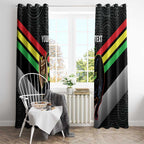 Personalised Panthers Rugby 2024 Window Curtain Mascot With Trophy Go Champions Aboriginal Art
