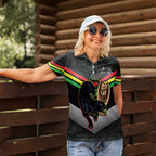 Personalised Panthers Rugby 2024 Women Polo Shirt Mascot With Trophy Go Champions Aboriginal Art