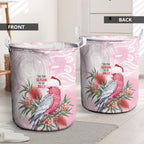Pink Galah Christmas Australia Laundry Basket Watercolor Painting Aboriginal Art