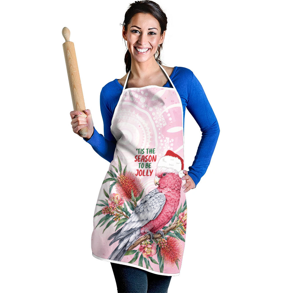 Pink Galah Christmas Australia Apron Watercolor Painting Aboriginal Art