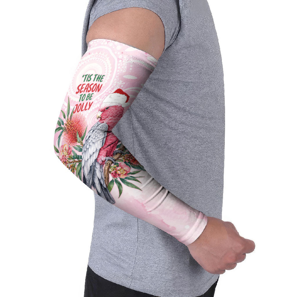Pink Galah Christmas Australia Arm Sleeves Watercolor Painting Aboriginal Art