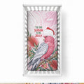 Pink Galah Christmas Australia Baby Bed Cover Watercolor Painting Aboriginal Art