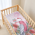 Pink Galah Christmas Australia Baby Bed Cover Watercolor Painting Aboriginal Art
