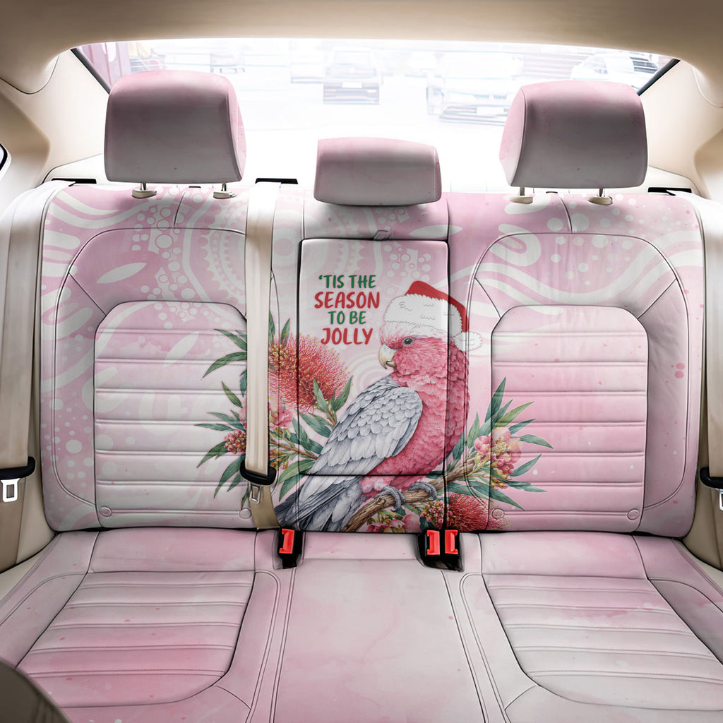 Pink Galah Christmas Australia Back Car Seat Cover Watercolor Painting Aboriginal Art