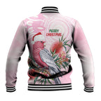 Pink Galah Christmas Australia Baseball Jacket Watercolor Painting Aboriginal Art