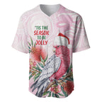 Pink Galah Christmas Australia Baseball Jersey Watercolor Painting Aboriginal Art