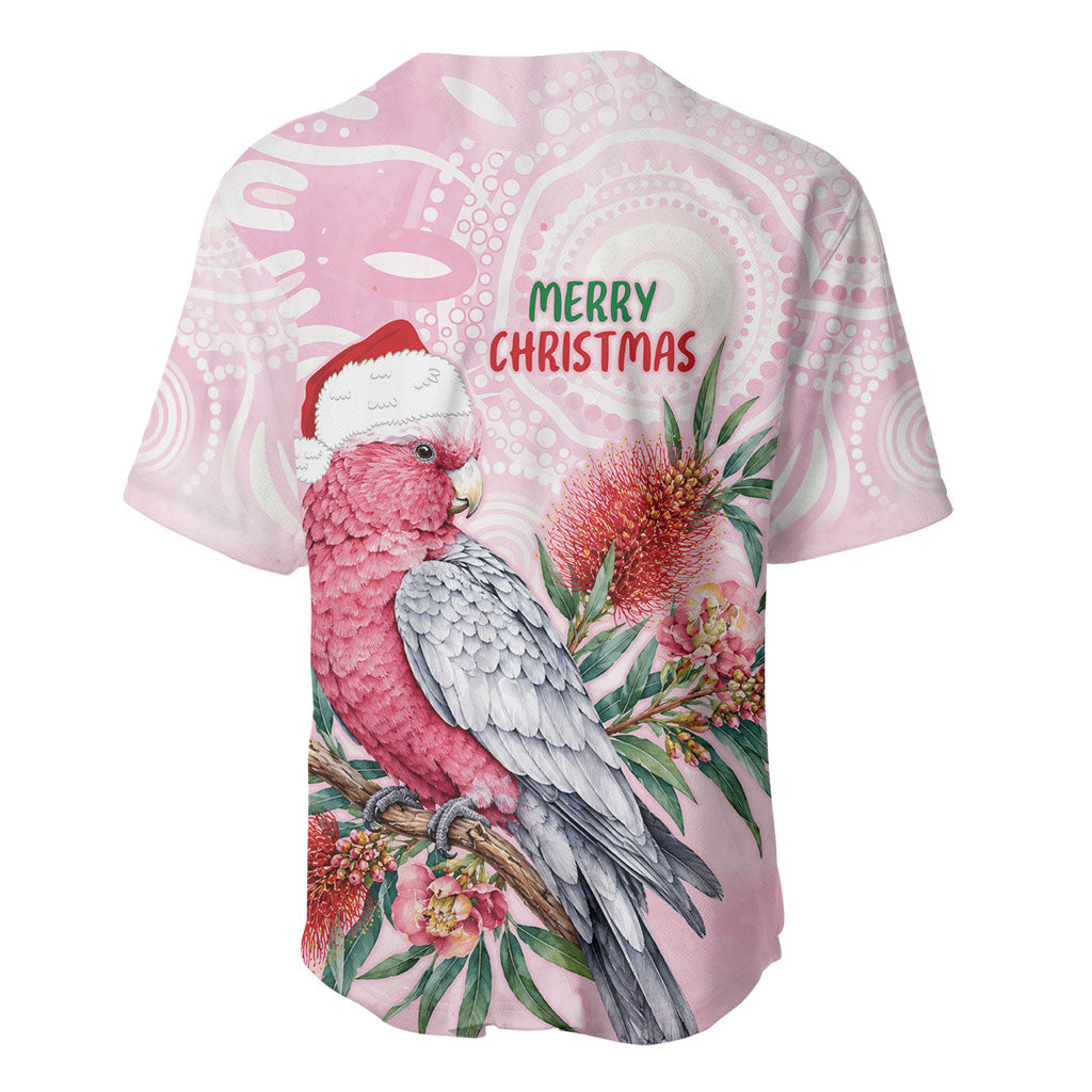 Pink Galah Christmas Australia Baseball Jersey Watercolor Painting Aboriginal Art