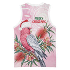 Pink Galah Christmas Australia Basketball Jersey Watercolor Painting Aboriginal Art