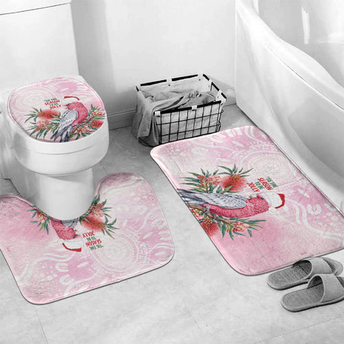 Pink Galah Christmas Australia Bathroom Set Watercolor Painting Aboriginal Art