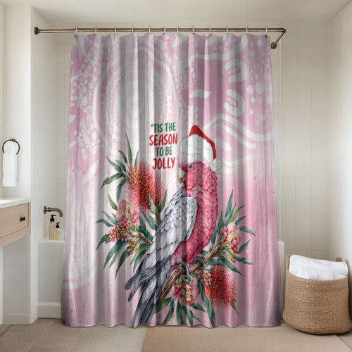 Pink Galah Christmas Australia Bathroom Set Watercolor Painting Aboriginal Art