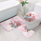 Pink Galah Christmas Australia Bathroom Set Watercolor Painting Aboriginal Art