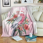 Pink Galah Christmas Australia Blanket Watercolor Painting Aboriginal Art