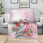 Pink Galah Christmas Australia Blanket Watercolor Painting Aboriginal Art