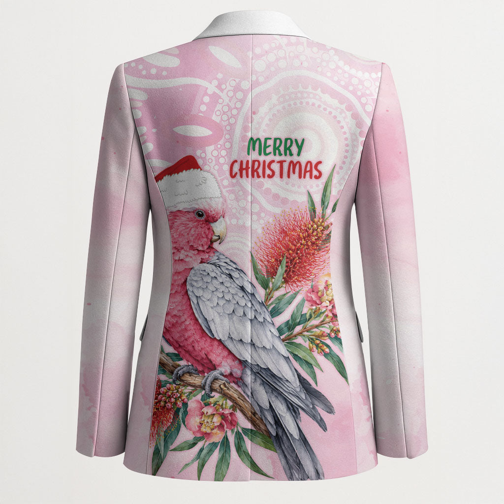 Pink Galah Christmas Australia Blazer Watercolor Painting Aboriginal Art