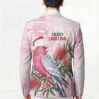 Pink Galah Christmas Australia Blazer Watercolor Painting Aboriginal Art